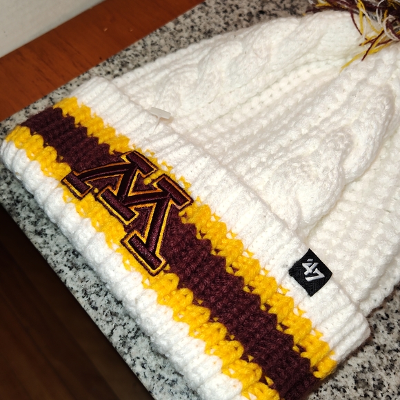 White and Yellow Kids Pom-Pom Beanie - Picture 4 of 4